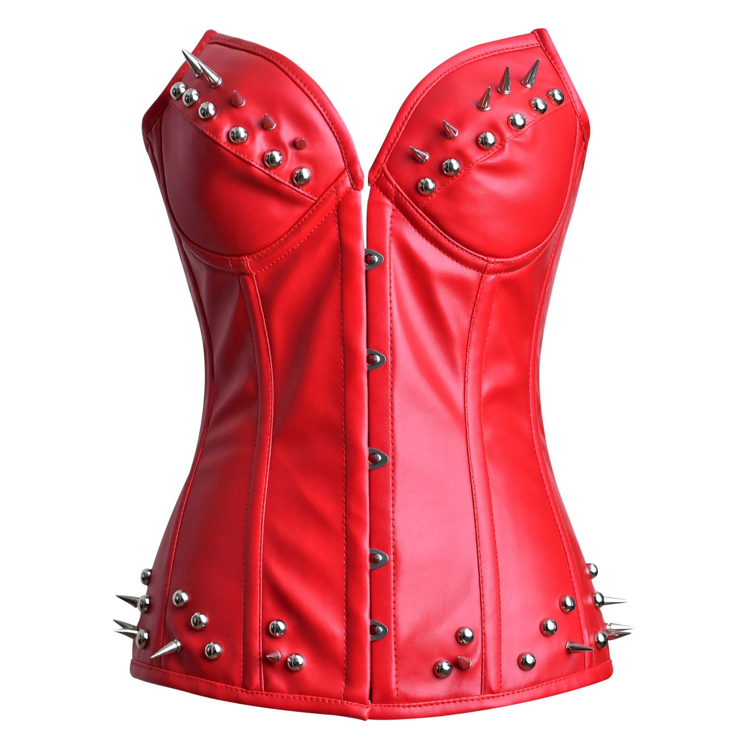 Plus size Red Leather corset Top - Steampunk Over Bust Corset Miss Leather Online Plus size Red Leather corset Top - Steampunk Over Bust Corset Miss Leather Online
