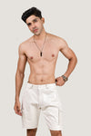 Men's Red PVC Cargo Shorts – Shiny Vinyl Finish with Back Pockets