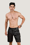 Men's Black Real Leather Cargo Shorts – Premium Handcrafted Fit with Side Pockets (Copy)