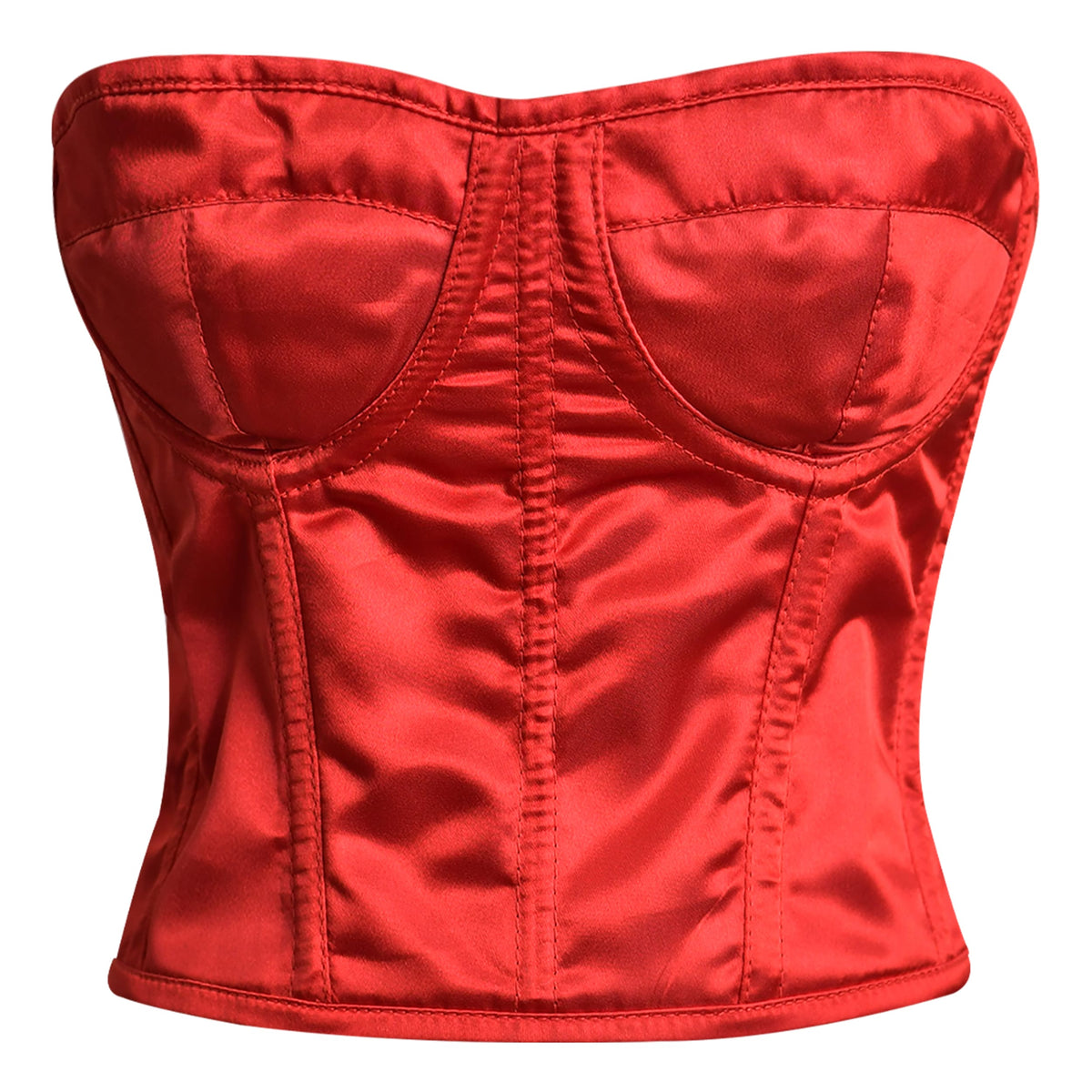 Red Satin corset top