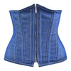Blue Denim corset top - Under Bust Corset Front Zip