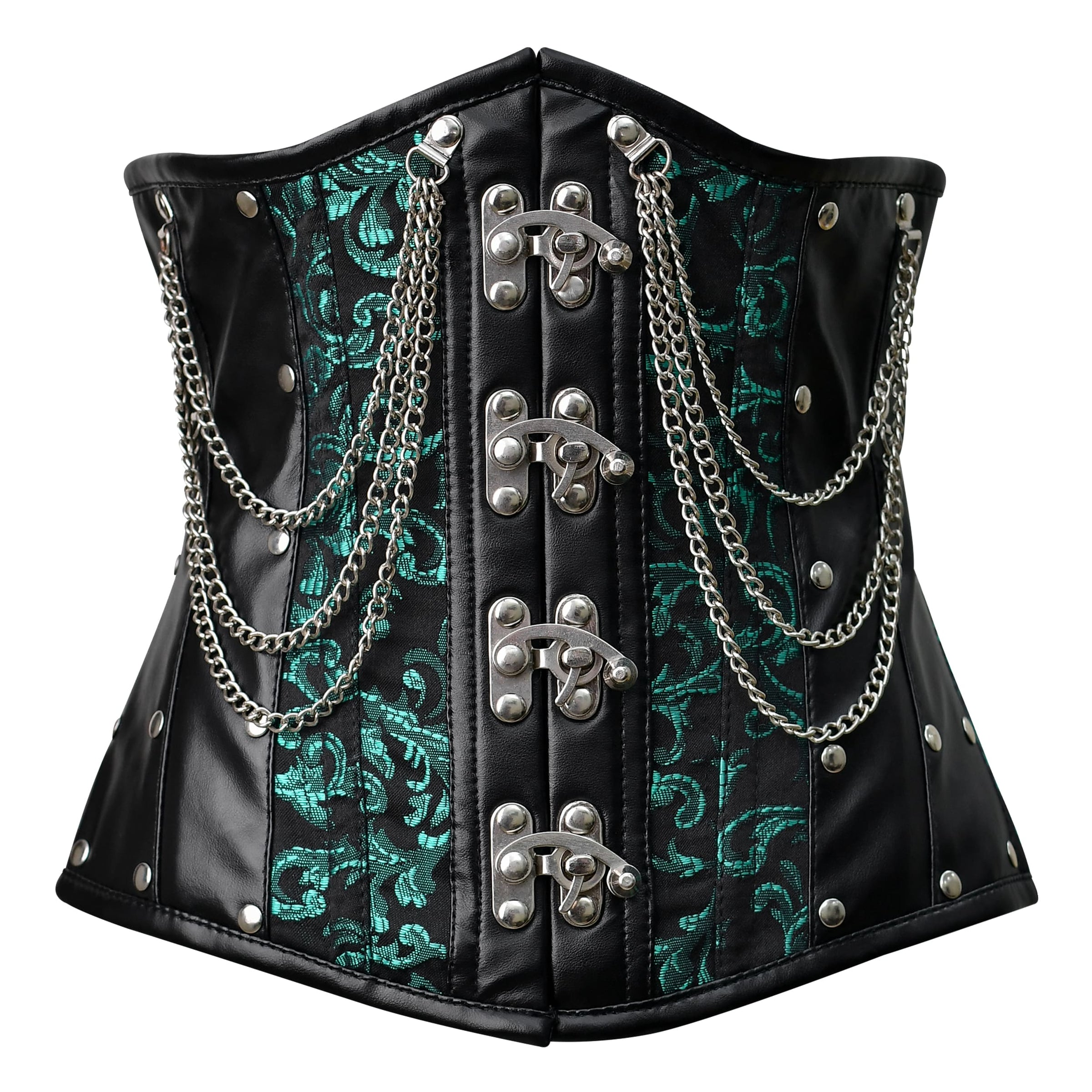 Steampunk Green Brocade Corset Top