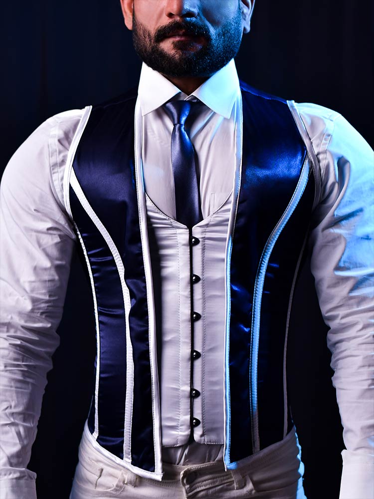 Men corset vest - Satin Male Corset – Miss Leather Online