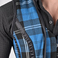 Mens Blue Tartan Corset Vest