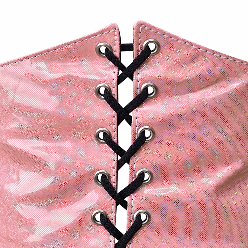 Vintage Lace-up Underbust Lace Girdle Corset Belt White Pink Black