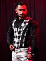 Tartan Men Corset Vest