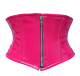 Pink waist trainer with a zipper on a white background