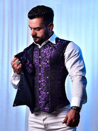 Men corset vest - Brocade Vest Corset