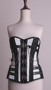 Black and white corset Top - Laced Corset