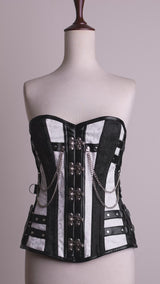 Black and white corset Top - Laced Corset