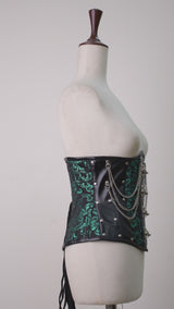 Steampunk Green Brocade Corset Top