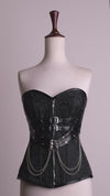 Black corset top plus size - Brocade Corset