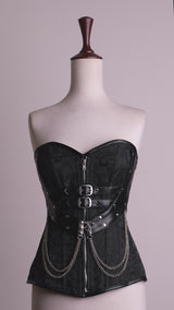 Black corset top plus size - Brocade Corset