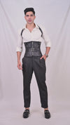 Black Underbust Corset With  Shoulder Harness