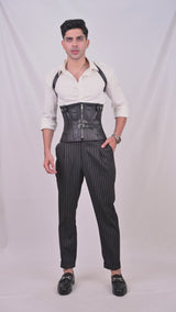 Black Underbust Corset With  Shoulder Harness