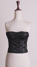 Black Satin corset top - Overbust Corset