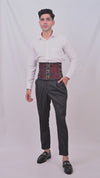 Red Dragon Brocade Men Waist Cincher