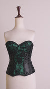 Green and Black corset top - Laced Corset