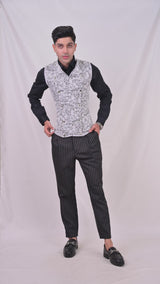 Brocade Male Corset Vest With Button Closure