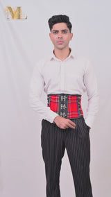 Plaid Men Waist Cincher : Waist trainer