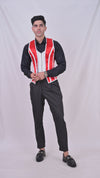 Red & White Male Corset Vest : Fashion Corset