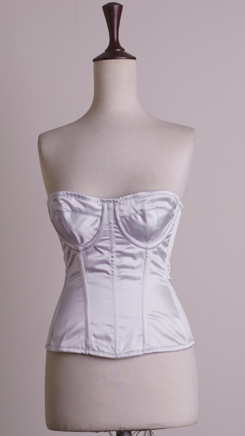 White Satin corset top - Overbust Corset