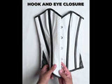 White and Black Leather Corset - Lace Up Corset