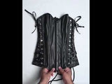 Black steampunk OverBust Corset For Womens