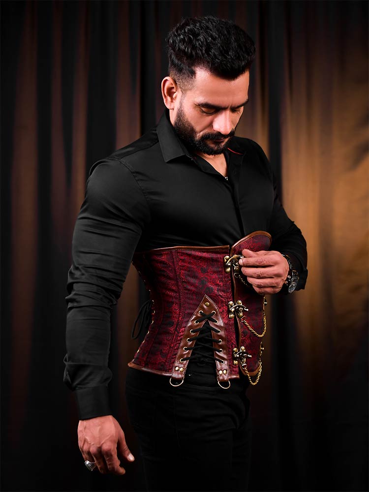 Innova Corsetry Red Corset Vest Vest Pattern Waistcoat Male Corset