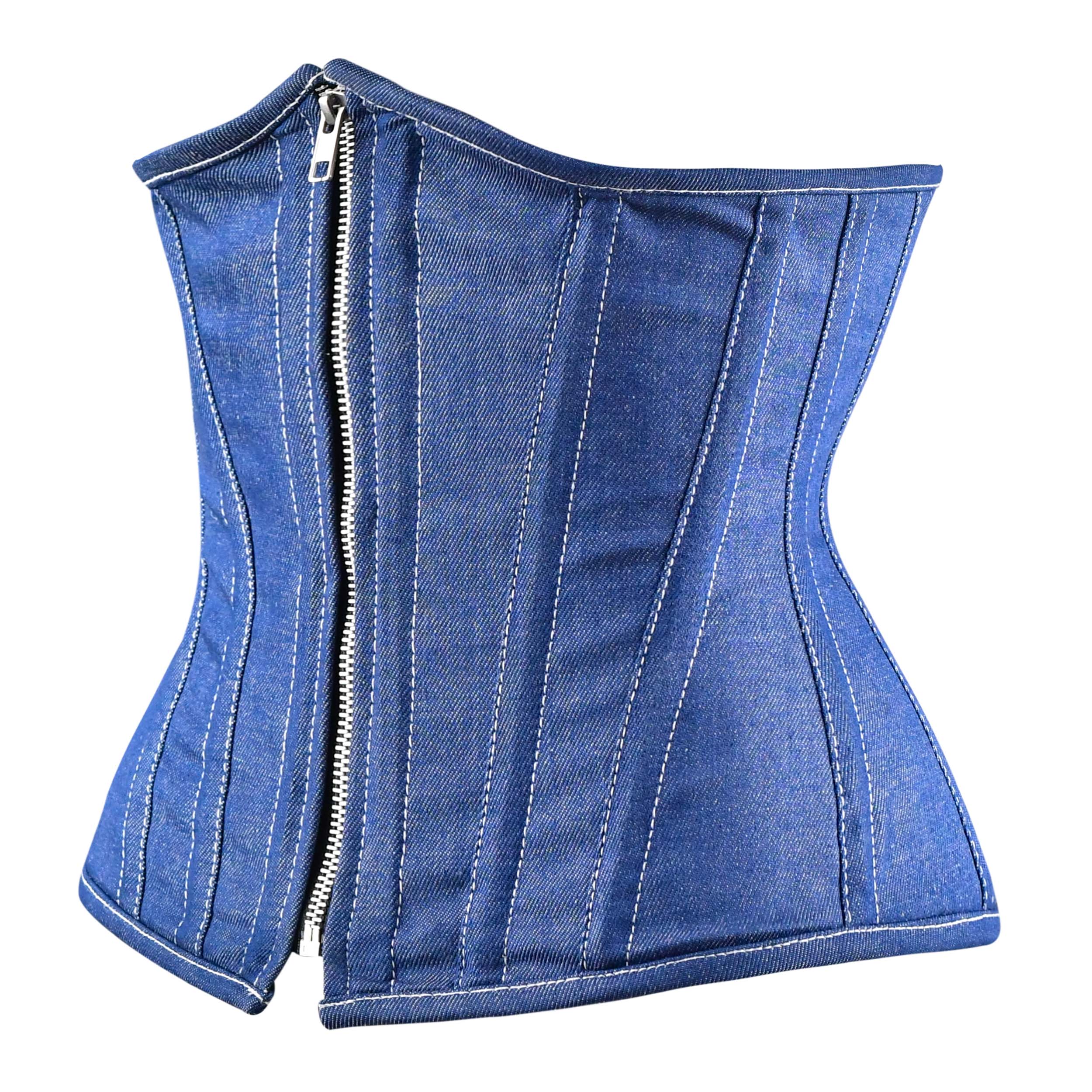 Bustier Asymmetric Corset - Blue Print - Etsy