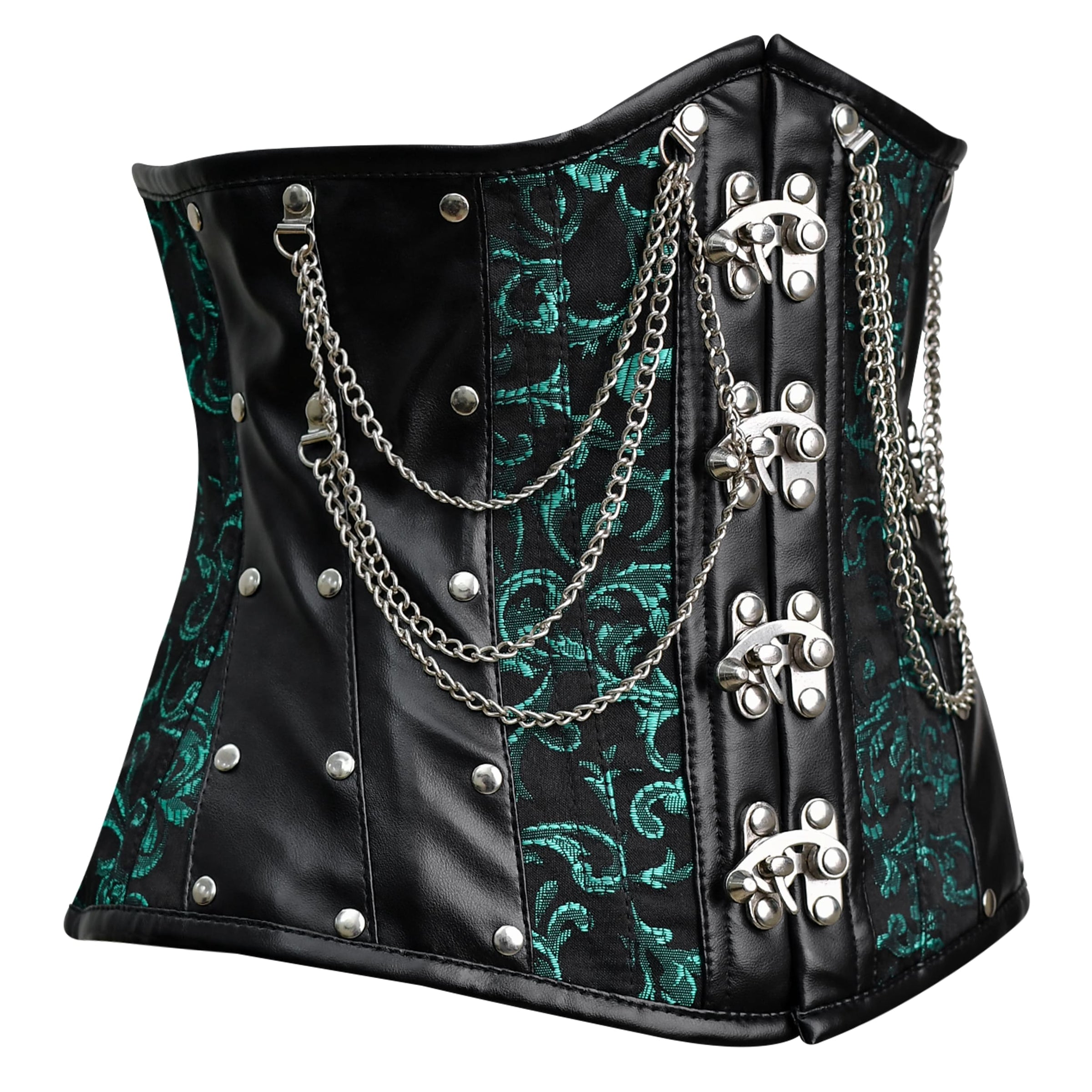 Steampunk Green Brocade Corset Top