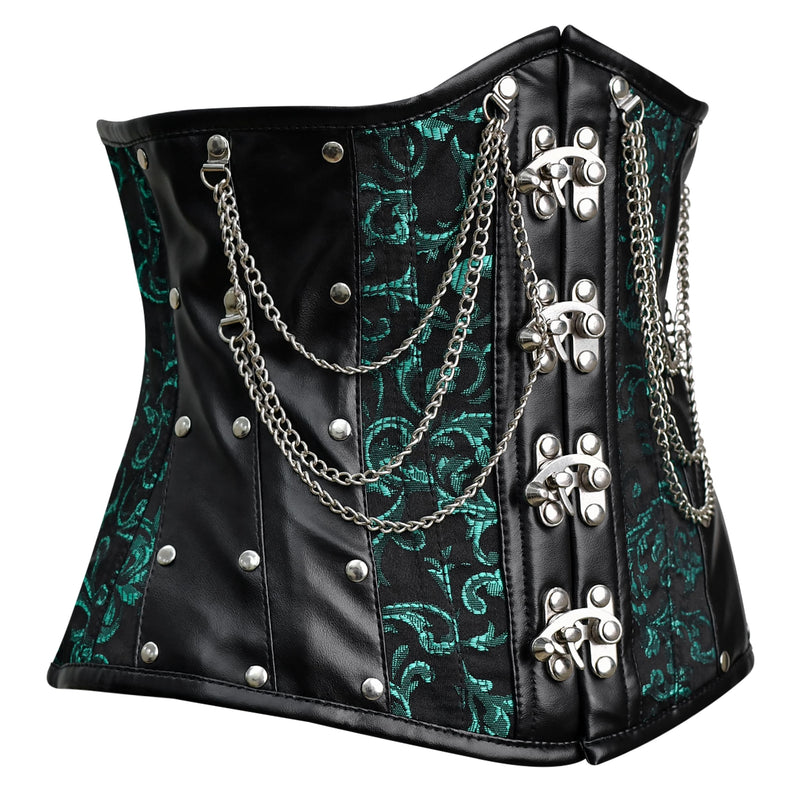 Steampunk Green Brocade Corset Top