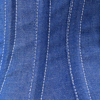 Blue Denim corset top - Under Bust Corset Front Zip