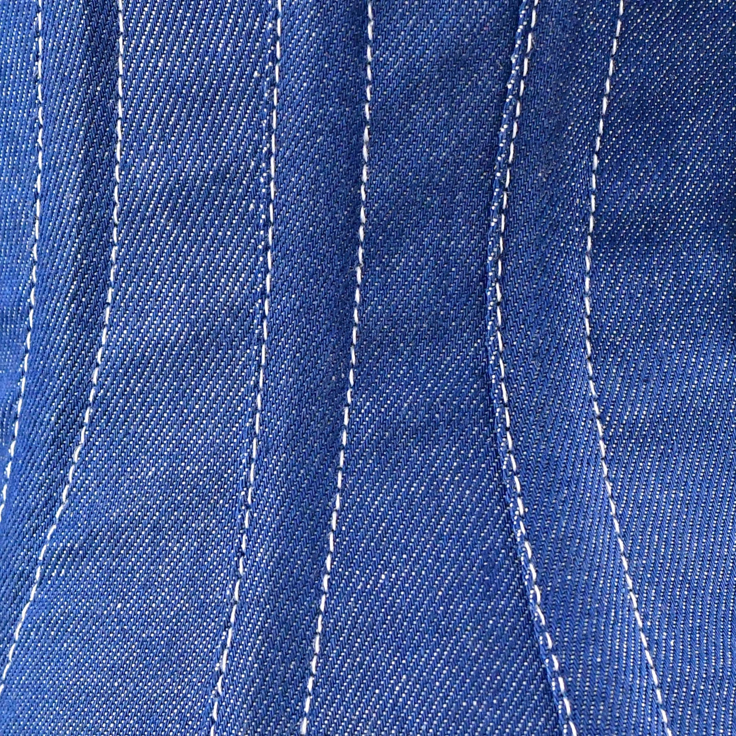 Blue Denim corset top - Under Bust Corset Front Zip