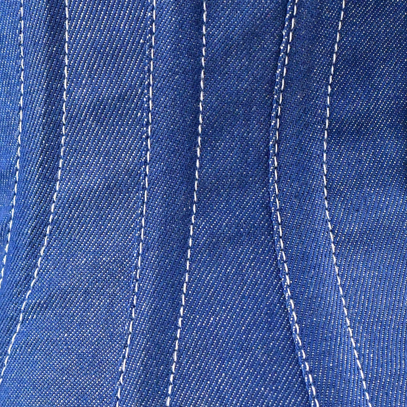 Blue Denim corset top - Under Bust Corset Front Zip