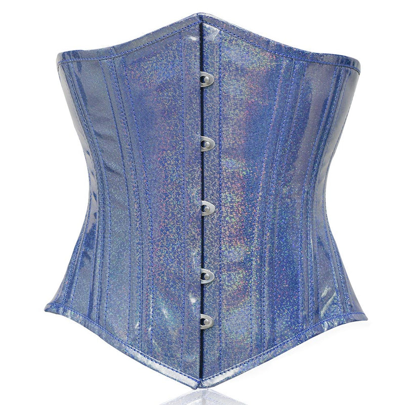 Light Blue Shiny corset - Lacemade Corset – Miss Leather Online