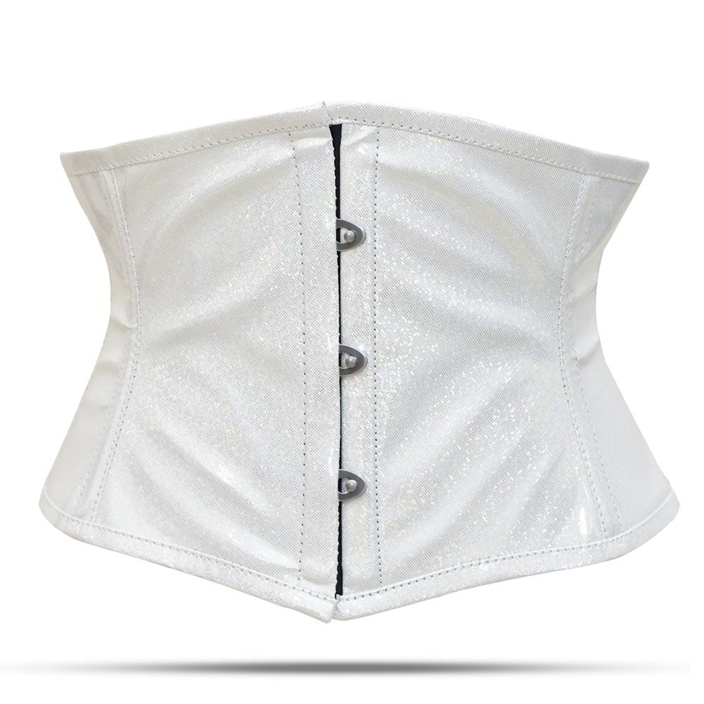Shiny White Waist Cincher Short torso Waist Trainer