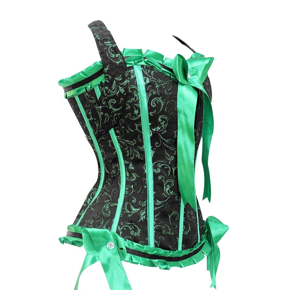 Green Floral corset - Steampunk Corset