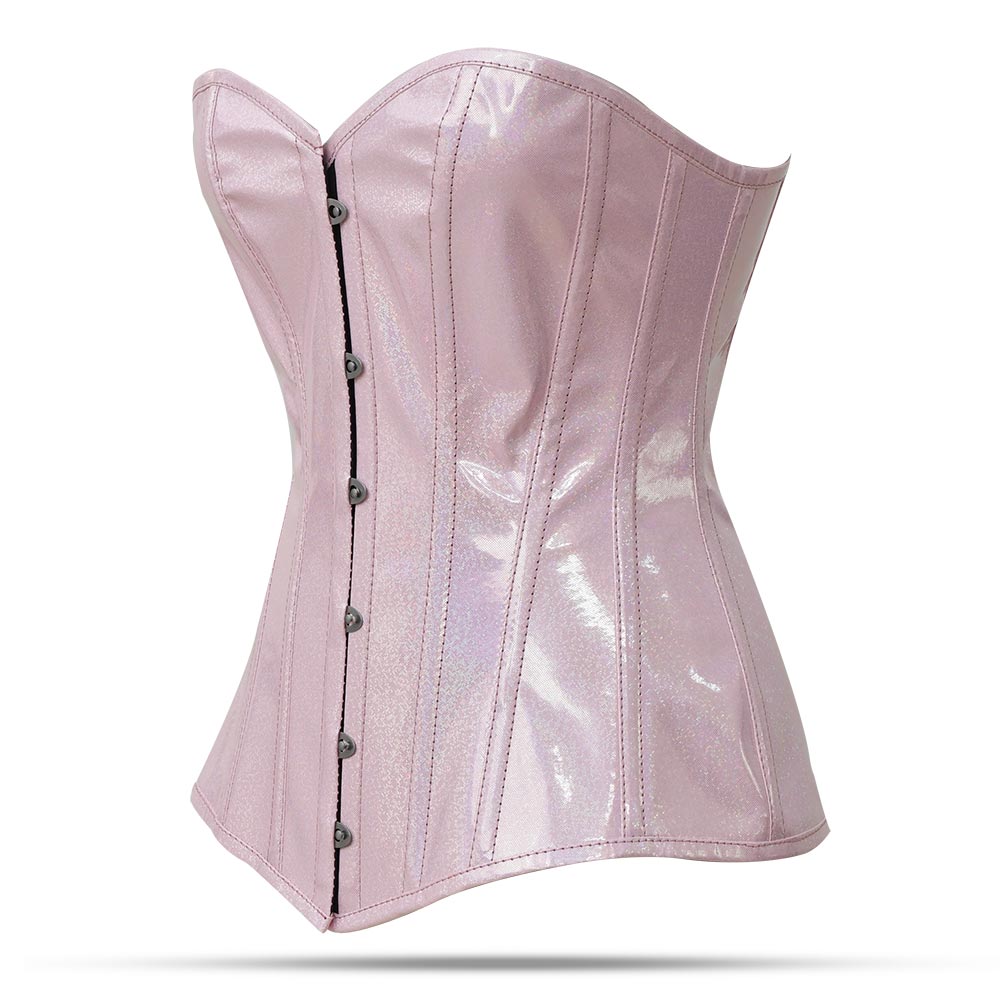 Pink leather corset top 