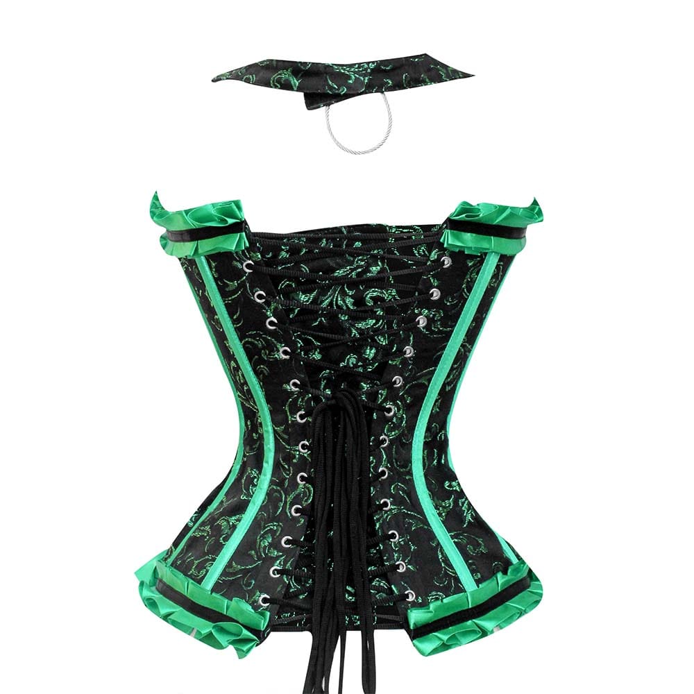 Green Floral corset - Steampunk Corset