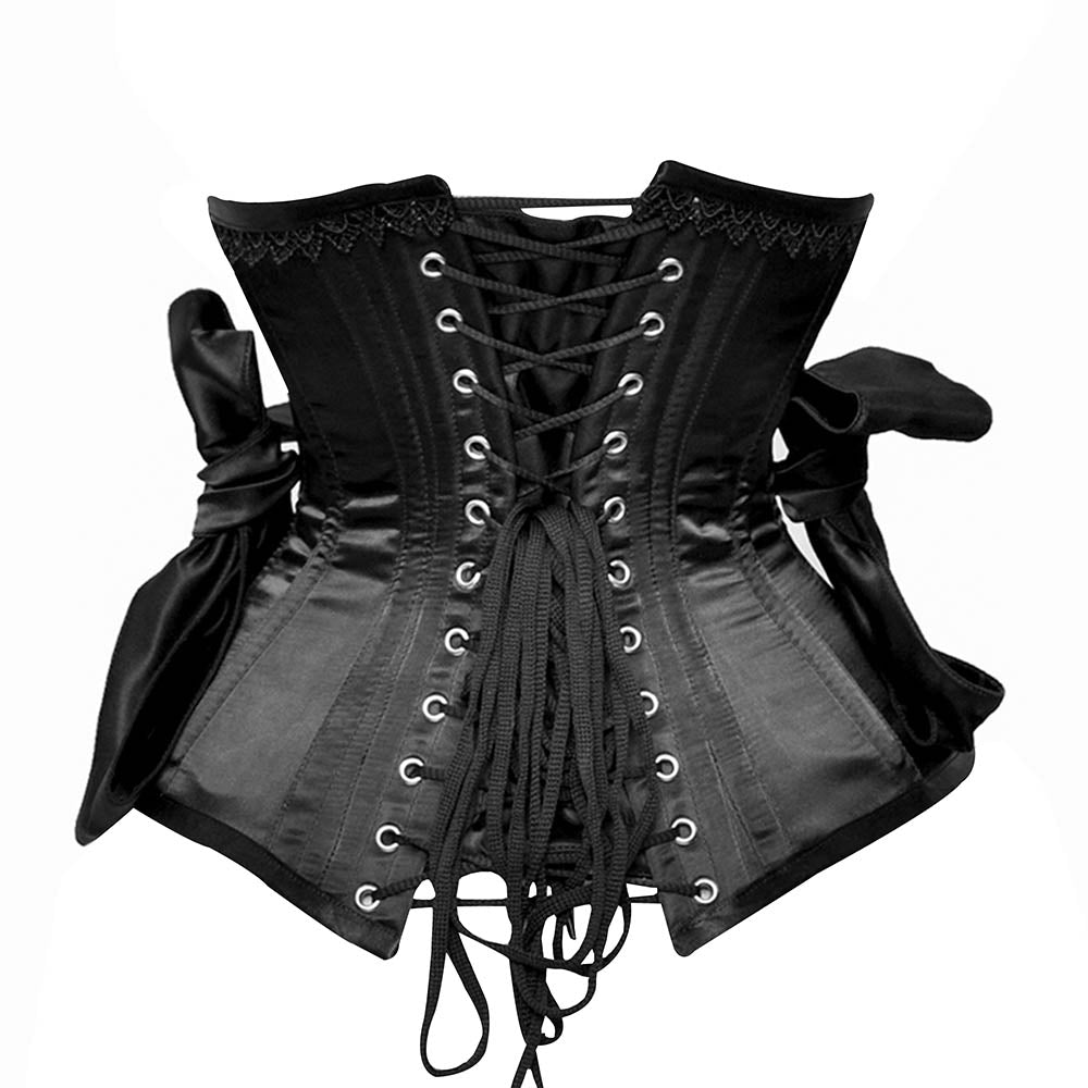 Black satin corset top