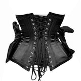 Black satin corset top