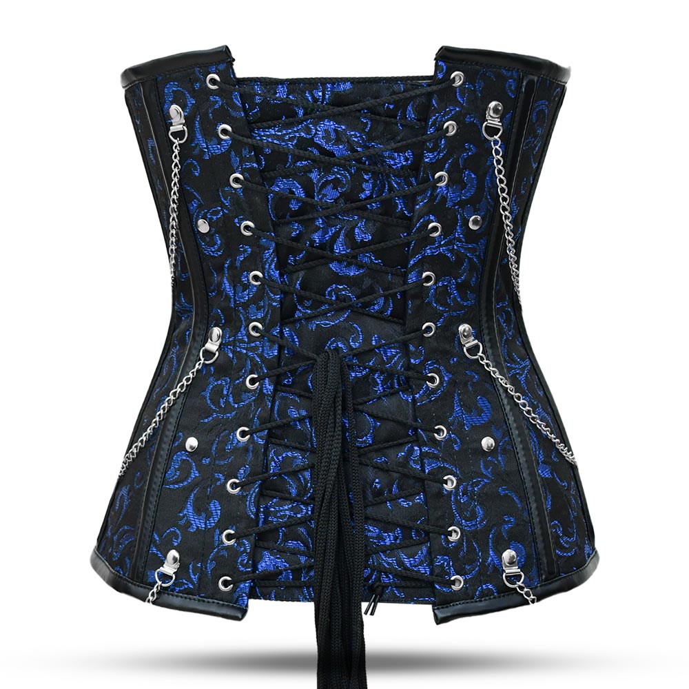 Blue Plus size steampunk Over Bust corset 