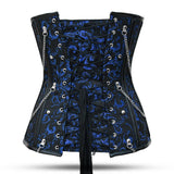 Blue Plus size steampunk Over Bust corset 