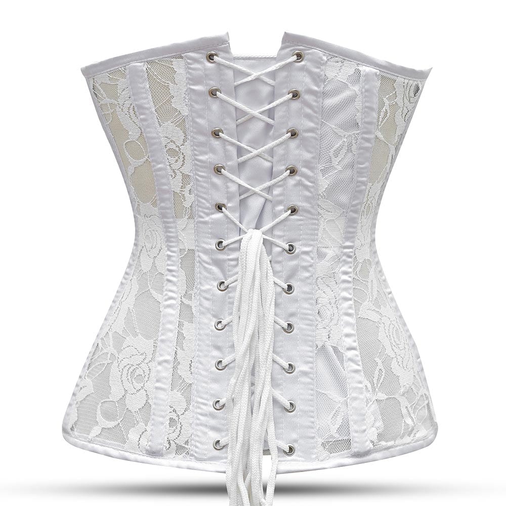 White Mesh Over Bust Corset - Laced Corset – Miss Leather Online White Mesh Over Bust Corset - Laced Corset – Miss Leather Online