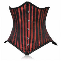 Red black corset -Under bust Corset