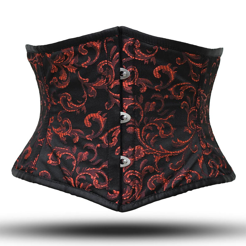 Red and black underbust corset - Short torso Waist Trainer