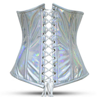 Shiny Silver Half Bust corset