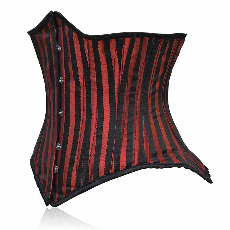 Red black corset -Under bust Corset