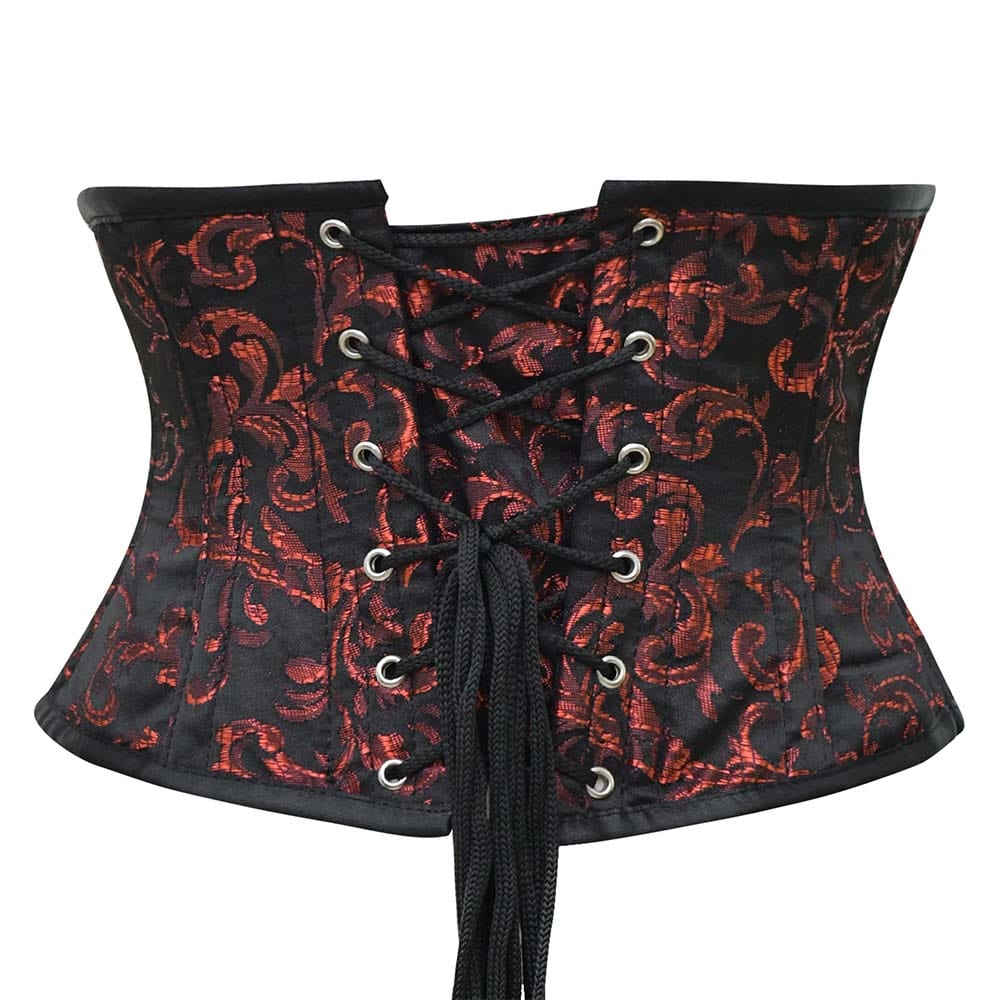 Red and black underbust corset - Short torso Waist Trainer